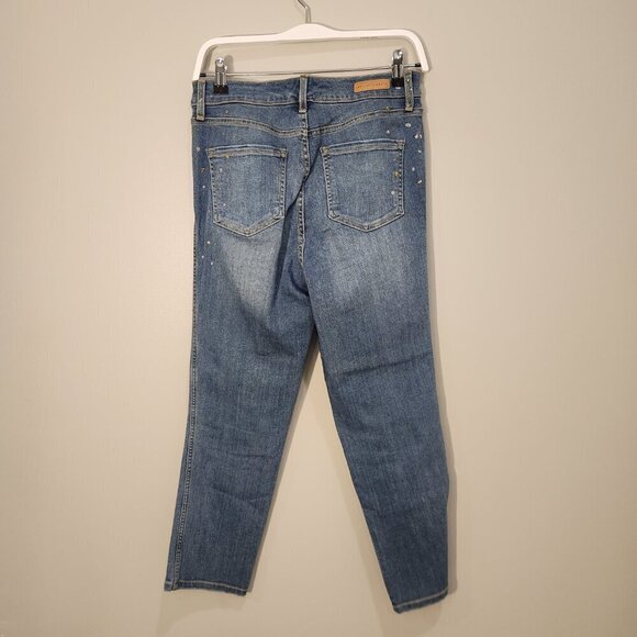 Sanctuary Denim Modern Straight Crop High Rise Painted Jeans - Size 28 - Picture 2 of 9